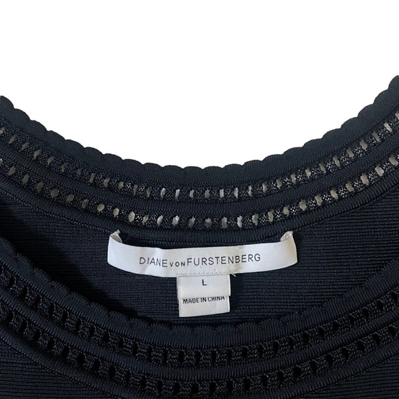Diane Von Furstenberg DVF Sleeveless Scoop Neck Stretch Black Dress Size Large - Picture 7 of 13